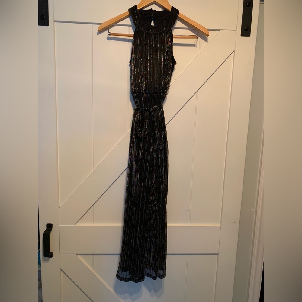 Zumiez girls size 8 dressy/fancy black and metallic jumpsuit